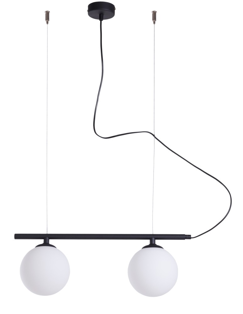 ALDEX LAMPA WISZĄCĄ BERYL GLASS 2 CZARNY, 2 x max 40W (1006H1)