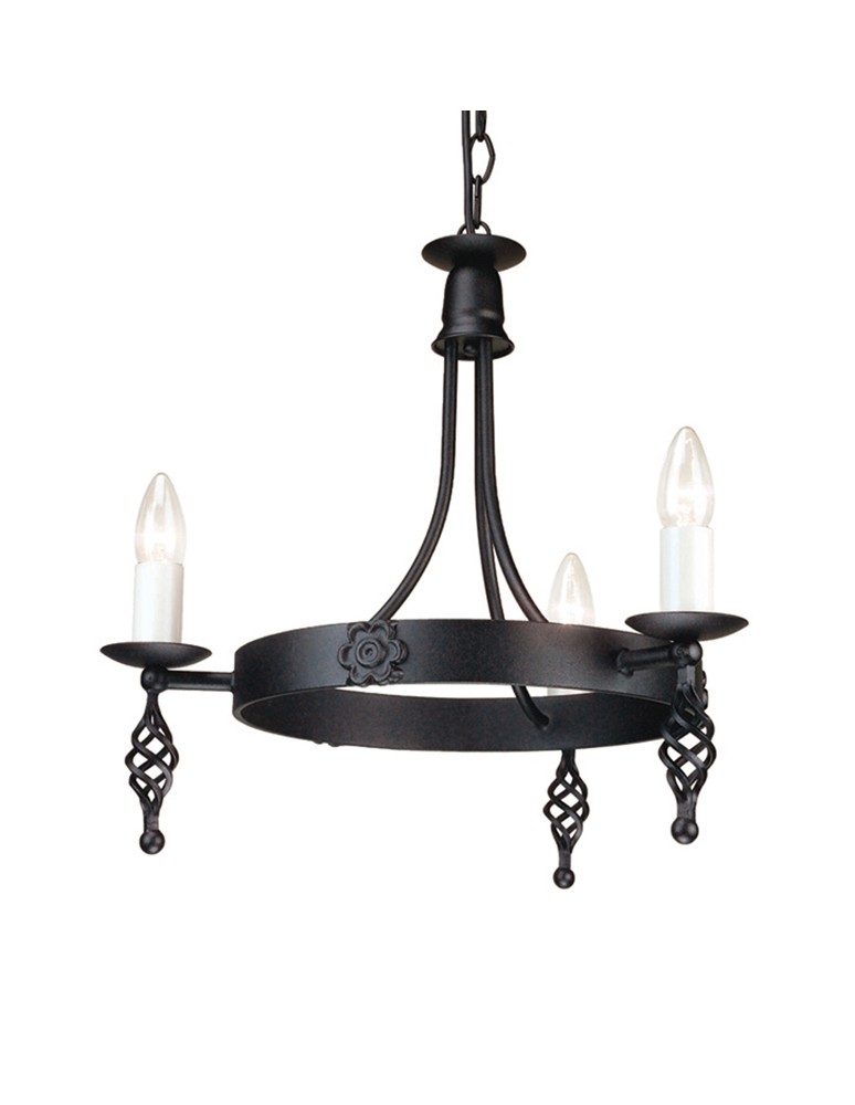 Żyrandole rustykalne - Elstead Lighting Interior Wisząca BELFRY 3x60W E14 BY3 BLACK - produkt kolory-swiatla.pl 1