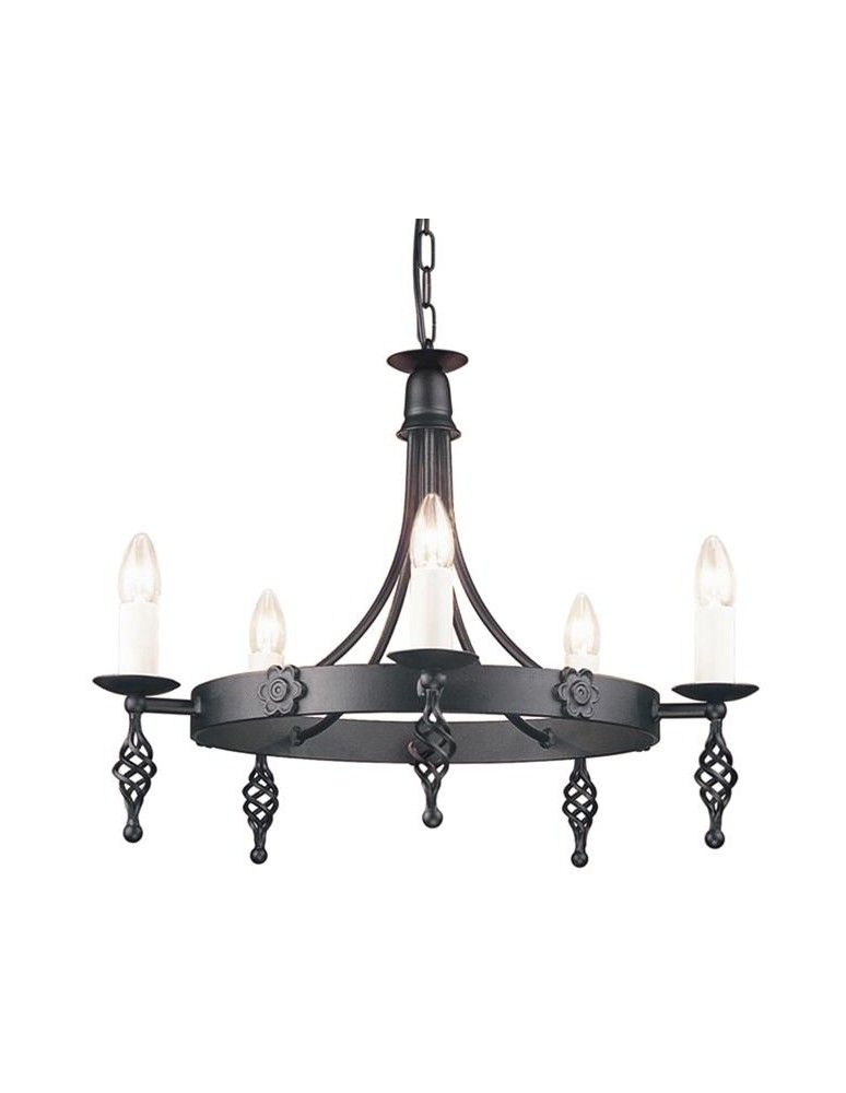 Żyrandole świecznikowe - Elstead Lighting Interior Wisząca BELFRY 5x60W E14 BY5 BLACK - produkt kolory-swiatla.pl 1