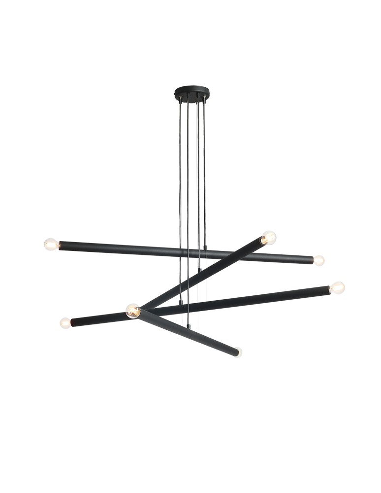 ALDEX LAMPA WISZĄCA TUBO 8 CZARNY, 8 x max 40W (1072P1)