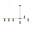 Lampy wiszące - ALDEX LAMPA WISZĄCA TREVO 6 CZARNY/MOSIĄDZ, 6 x 35W (1083K40) - product 1