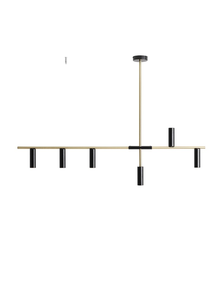 ALDEX LAMPA WISZĄCA TREVO 6 CZARNY BRASS, 6 x 35W (1083K40)