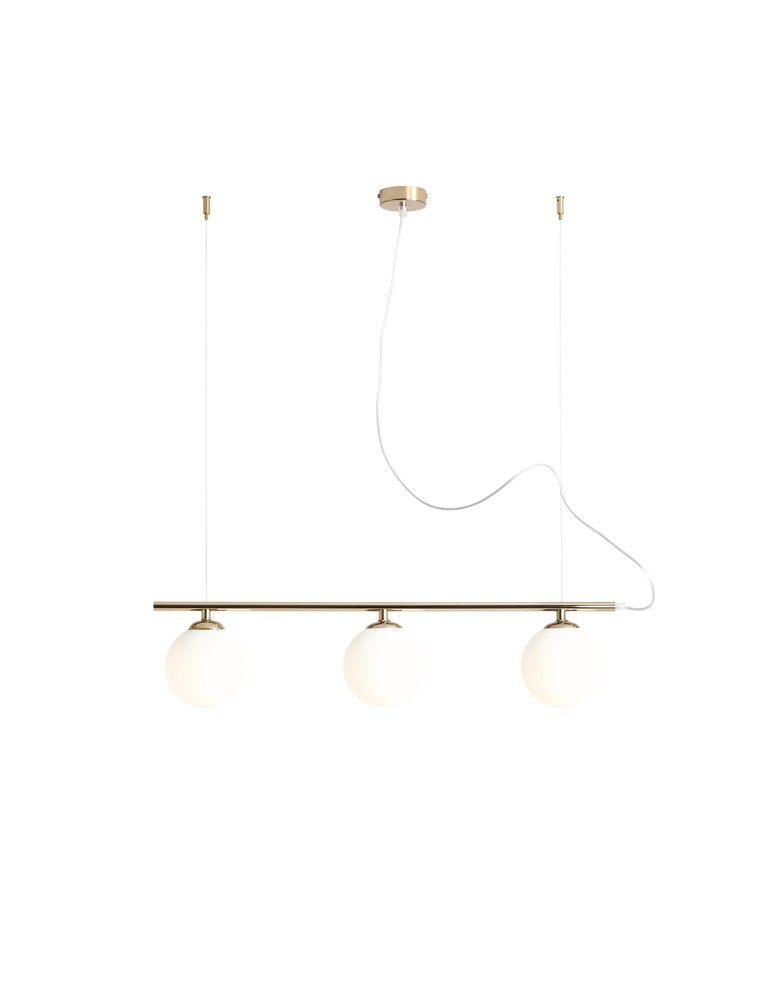 ALDEX LAMPA WISZĄCĄ BERYL GLASS 3 ZŁOTY, 3 x max 40W (1006E_30)
