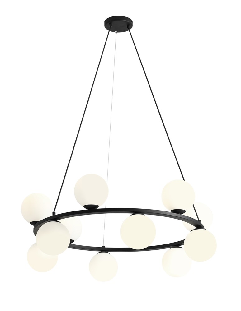 ALDEX LAMPA WISZĄCA KRONE 12 CZARNY, 10 x max 40W (1085R1)