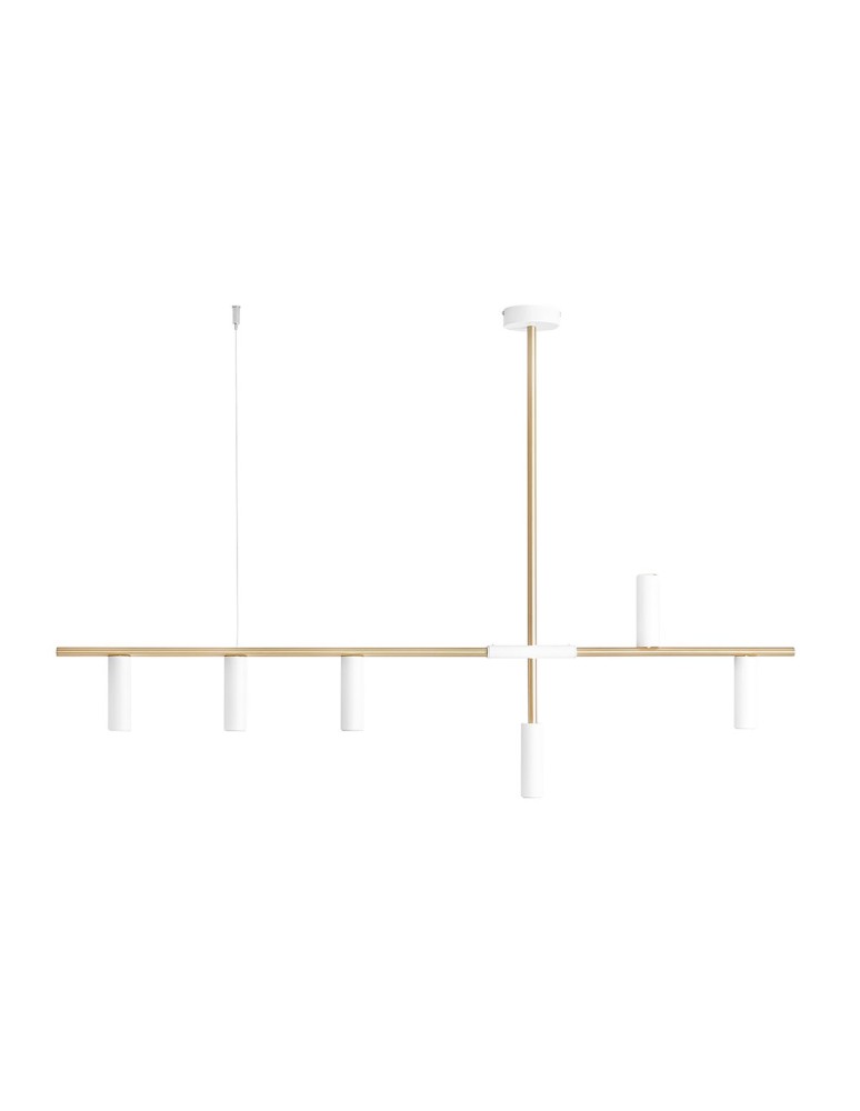 ALDEX LAMPA WISZĄCA TREVO 6 BIAŁY BRASS, 6 x 35W (1097K40)