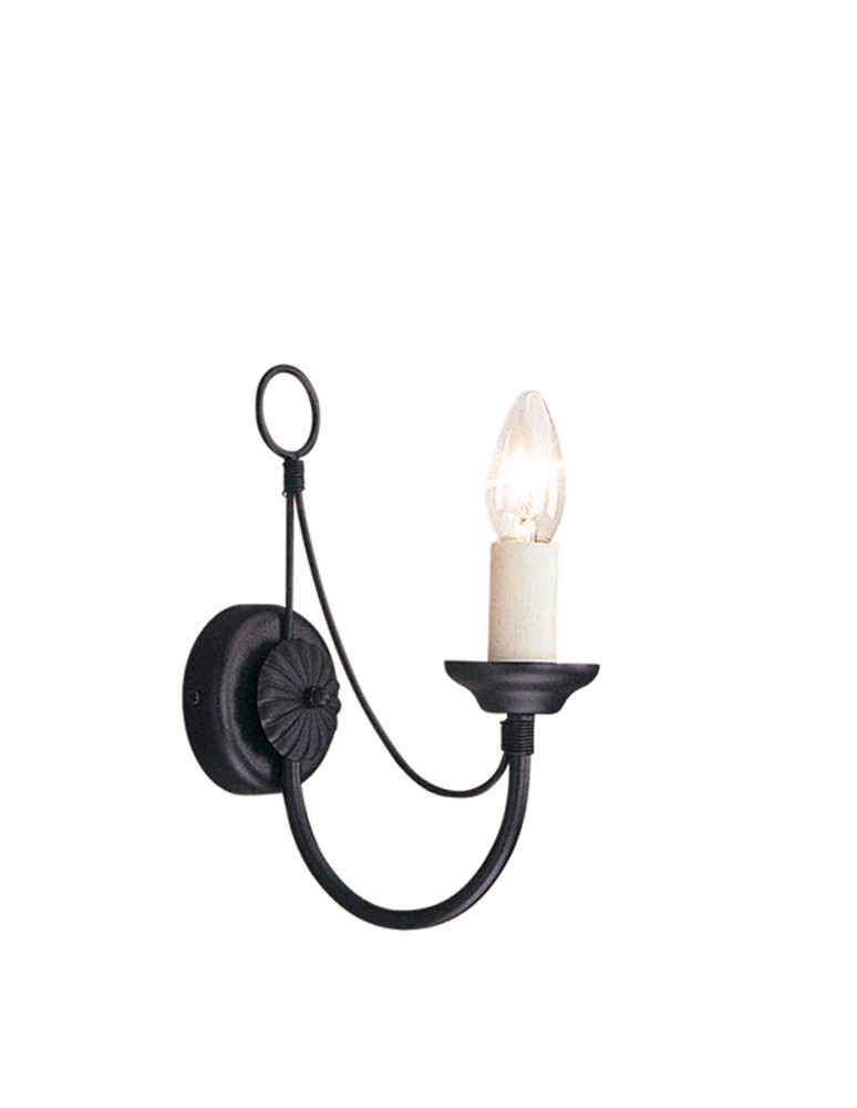 Kinkiety świecznikowe - Elstead Lighting Interior Kinkiet CARISBROOKE 1x60W E14 CB1 BLACK - produkt kolory-swiatla.pl 1