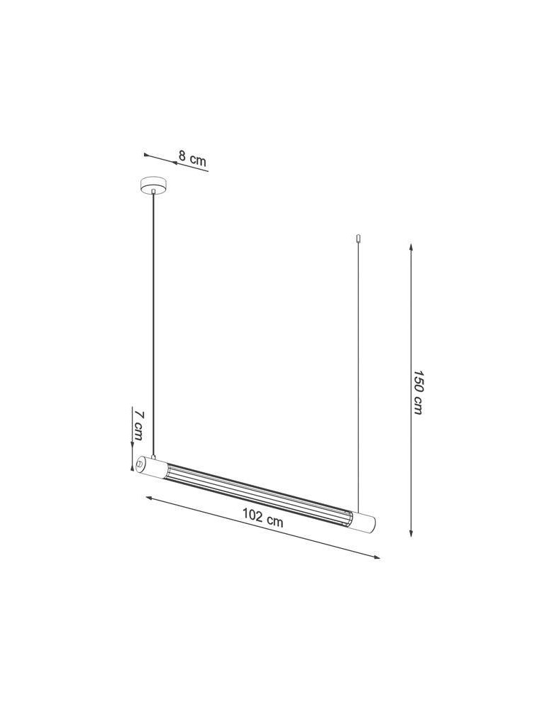 THORO VALO Wisząca 1xLED T8 Czarny TH.008CZ THORO VALO Wisząca 1xLED T8 Czarny TH.008CZ