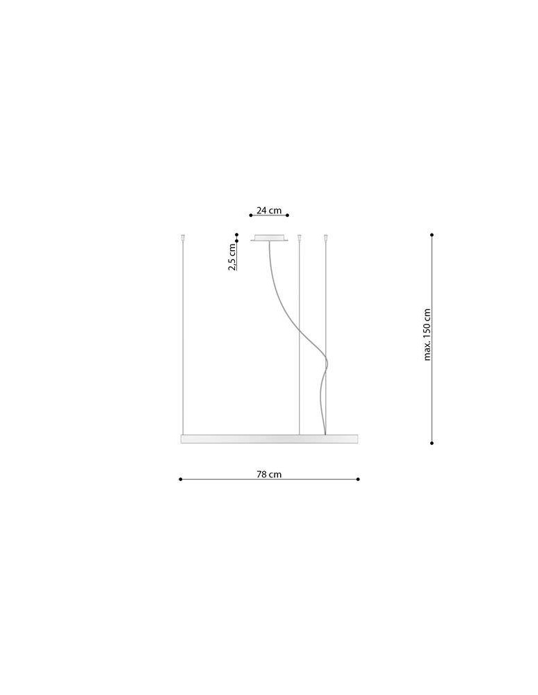 THORO Żyrandol RIO 78 biały LED 4000K 1xLED TH.109 THORO Żyrandol RIO 78 biały LED 4000K 1xLED TH.109