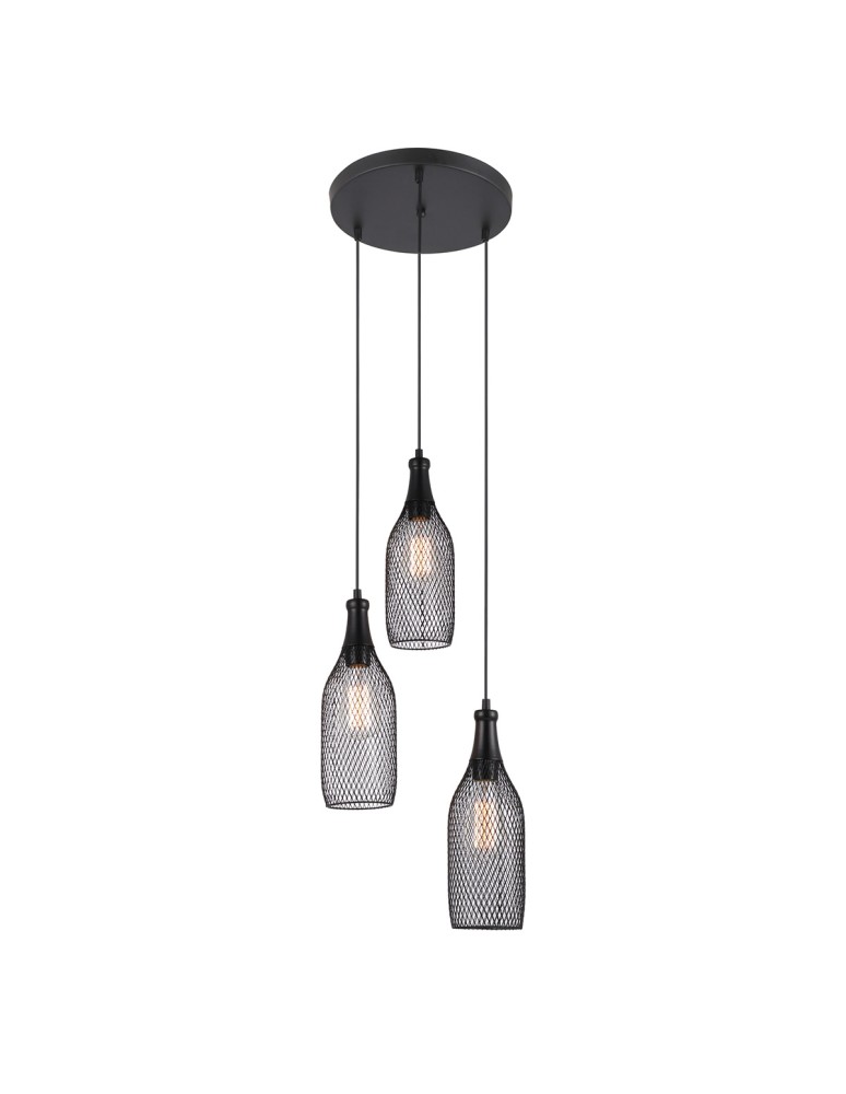 Lampy wiszące loftowe - ITALUX Julienne 3x60W E27 230V Czarny MDM-2547/3 Wisząca - produkt kolory-swiatla.pl 1