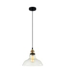 Lampy wiszące - ITALUX Hubert 1x60W E27 230V Czarny/Złoty MDM-2381/1 Wisząca - product 1