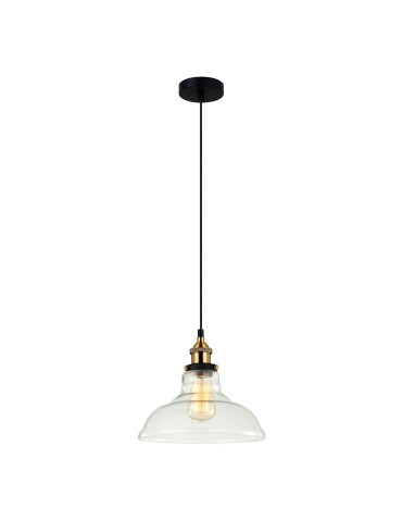 ITALUX Hubert 1x60W E27 230V Czarny/Złoty MDM-2381/1 Wisząca