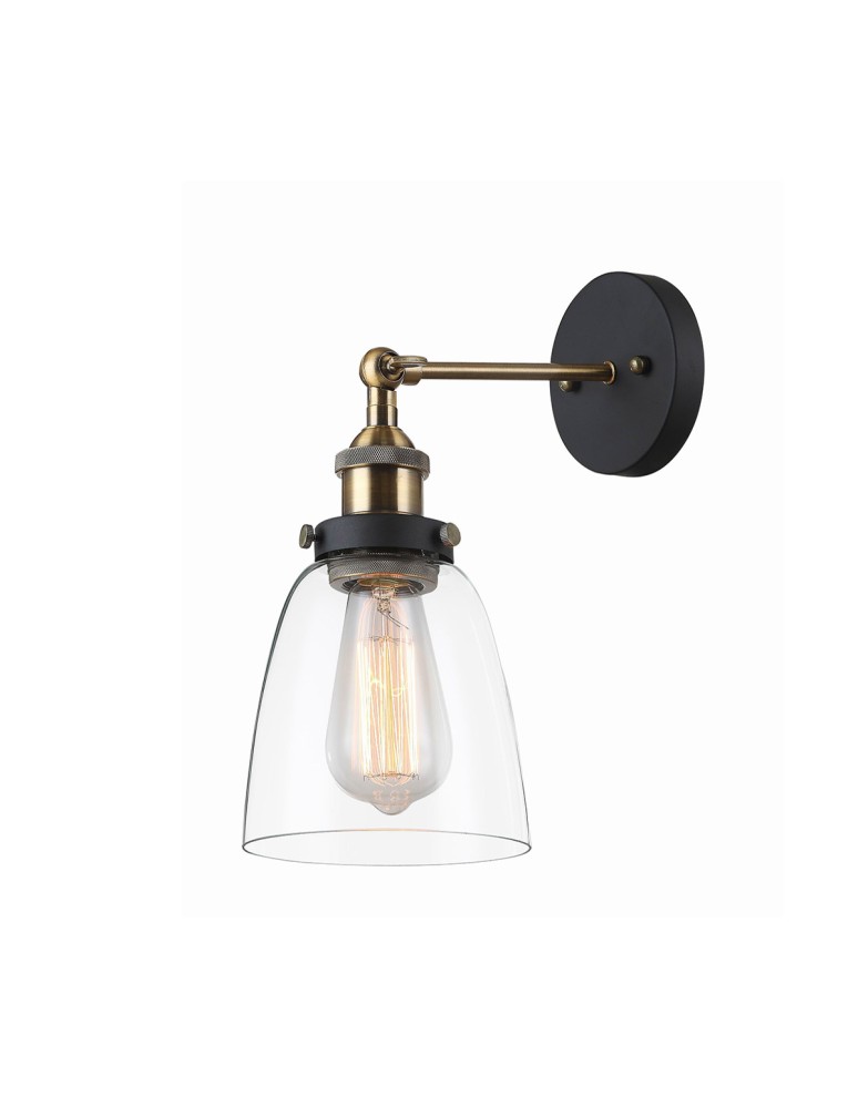 Kinkiety - ITALUX Francis 1x60W E27 230V Czarny/Złoty MBM-2563/1 Kinkiet - produkt kolory-swiatla.pl 1