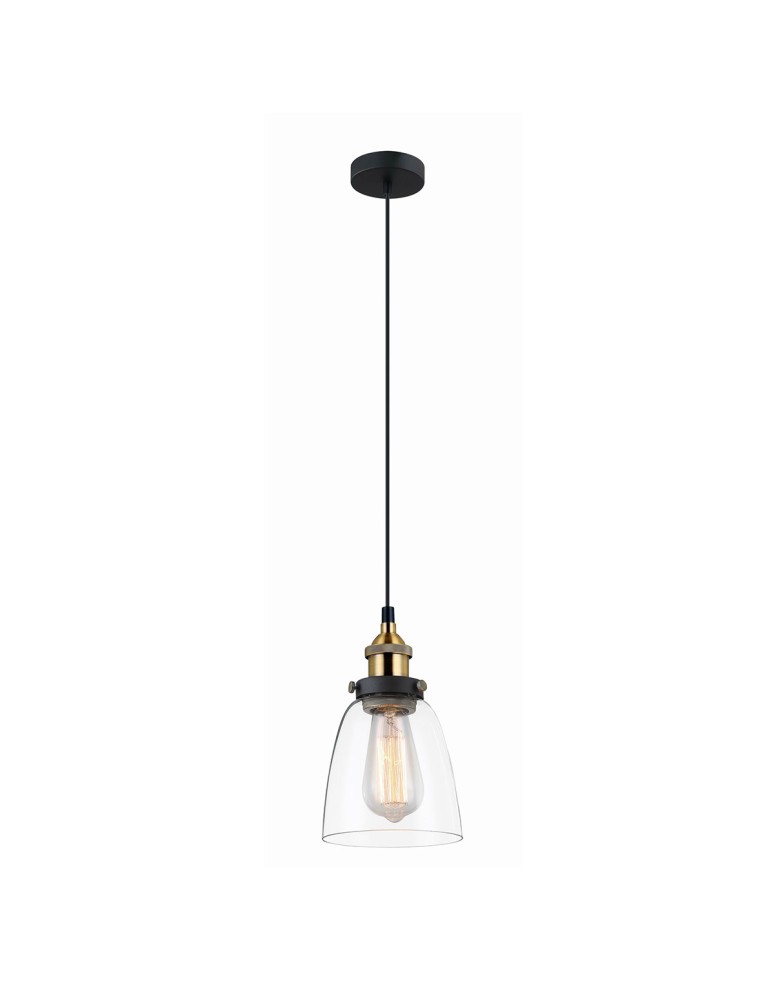 Lampy wiszące - ITALUX Francis 1x60W E27 230V Czarny/Złoty MDM-2563/1 Wisząca - produkt kolory-swiatla.pl 1