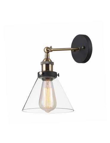ITALUX Getan 1x60W E27 230V Czarny/Złoty MBM-2564/1 Kinkiet