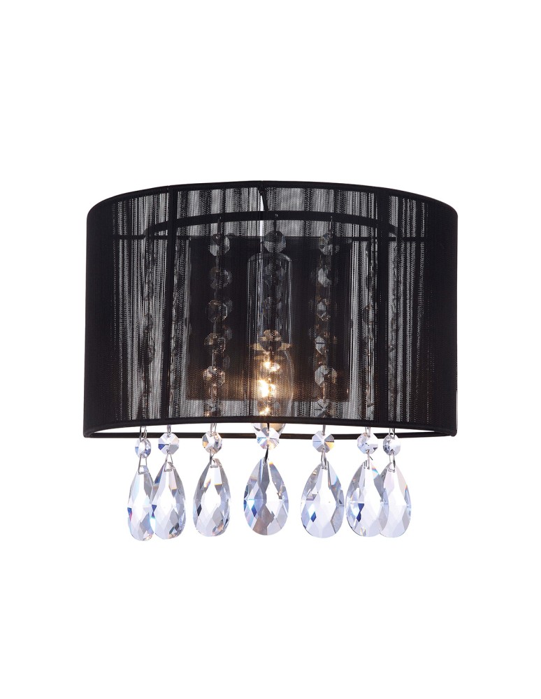 Kinkiety glamour - ITALUX Essence 1x40W E14 230V Czarny A.9262/1 BK Kinkiet - produkt kolory-swiatla.pl 1