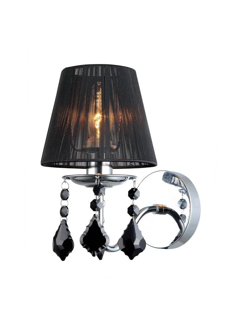 Kinkiety glamour - ITALUX Cornelia 1x40W E14 230V Czarny MBM-2572/1 BK Kinkiet - produkt kolory-swiatla.pl 1