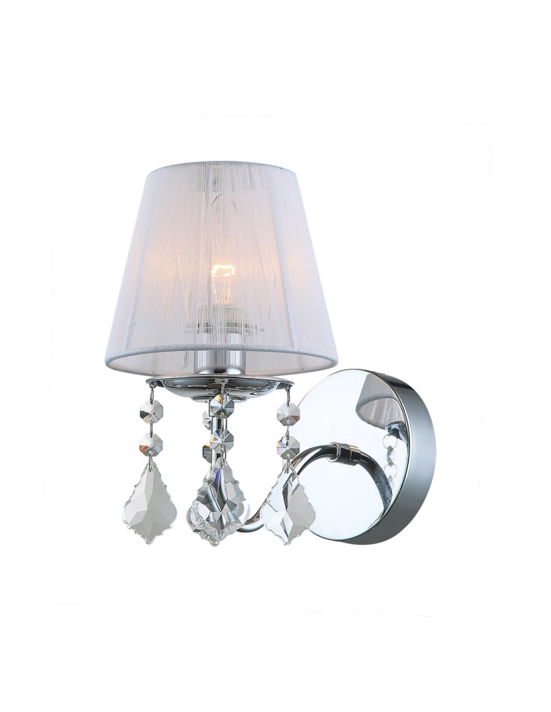 Kinkiety glamour - ITALUX Cornelia 1x40W E14 230V Biały MBM-2572/1 W Kinkiet - produkt kolory-swiatla.pl 1