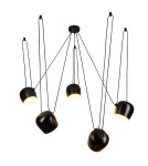 Step into Design Lampa wisząca BENNA-5 czarna Step into Design Lampa wisząca BENNA-5 czarna