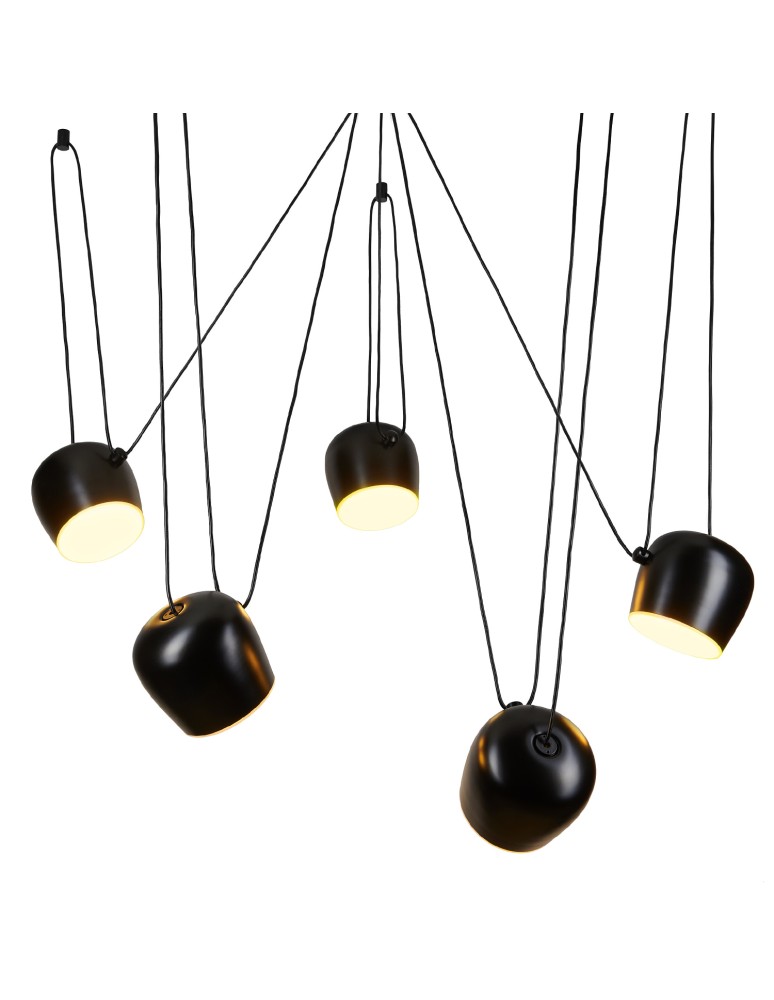 Step into Design Lampa wisząca BENNA-5 czarna Step into Design Lampa wisząca BENNA-5 czarna