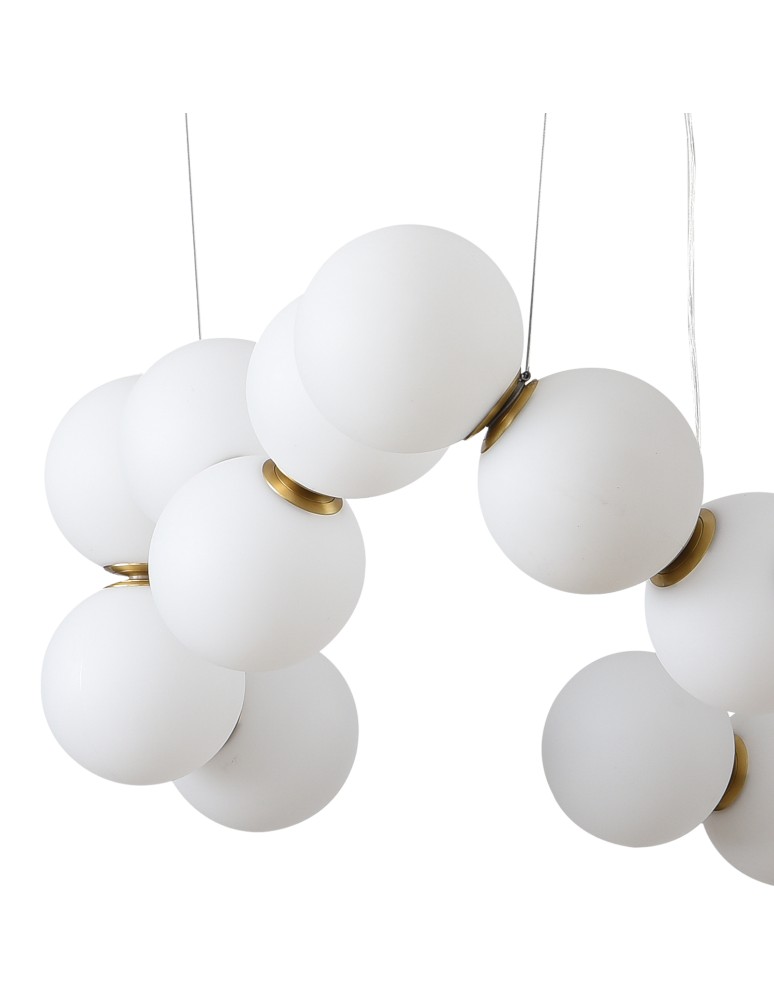 Step into Design Lampa wisząca CORALLI-80 biało-mosiężna 80 cm