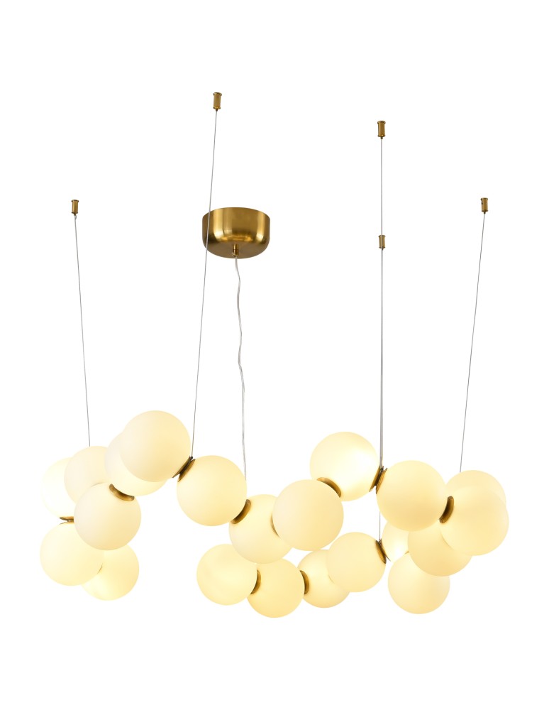 Step into Design Lampa wisząca CORALLI-80 biało-mosiężna 80 cm