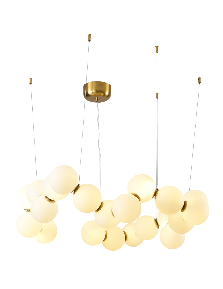 Step into Design Lampa wisząca CORALLI-80 biało-mosiężna 80 cm