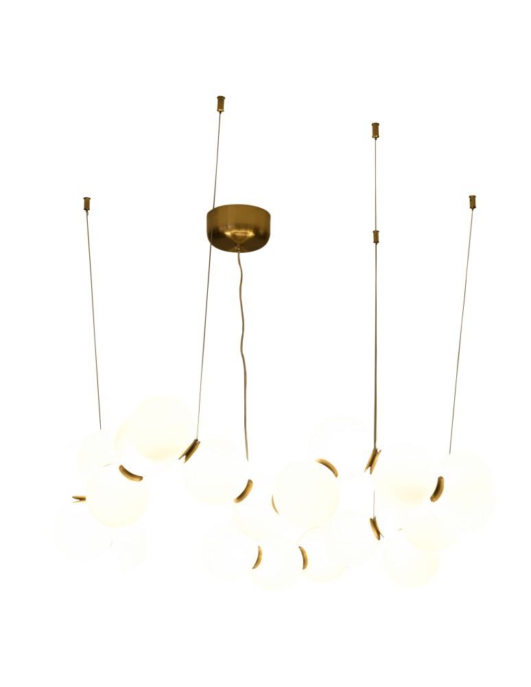 Step into Design Lampa wisząca CORALLI-80 biało-mosiężna 80 cm