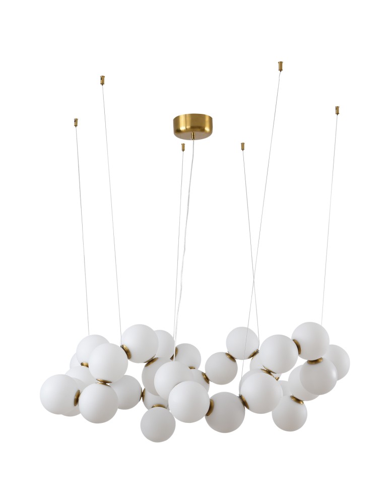 Step into Design Lampa wisząca CORALLI-100 biało-mosiężna 100 cm Step into Design Lampa wisząca CORALLI-100 biało-mosiężna 100 cm