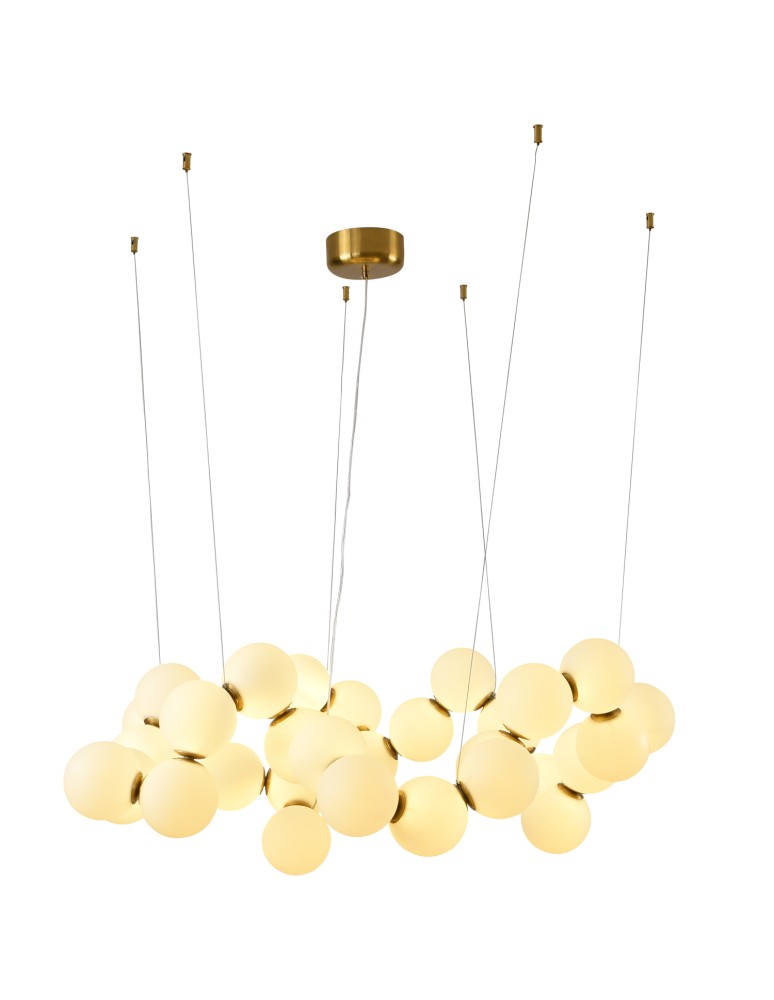 Step into Design Lampa wisząca CORALLI-100 biało-mosiężna 100 cm Step into Design Lampa wisząca CORALLI-100 biało-mosiężna 100 cm