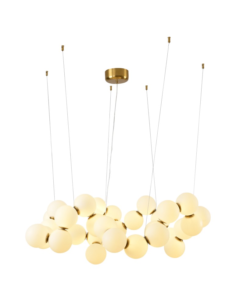 Step into Design Lampa wisząca CORALLI-100 biało-mosiężna 100 cm Step into Design Lampa wisząca CORALLI-100 biało-mosiężna 100 cm
