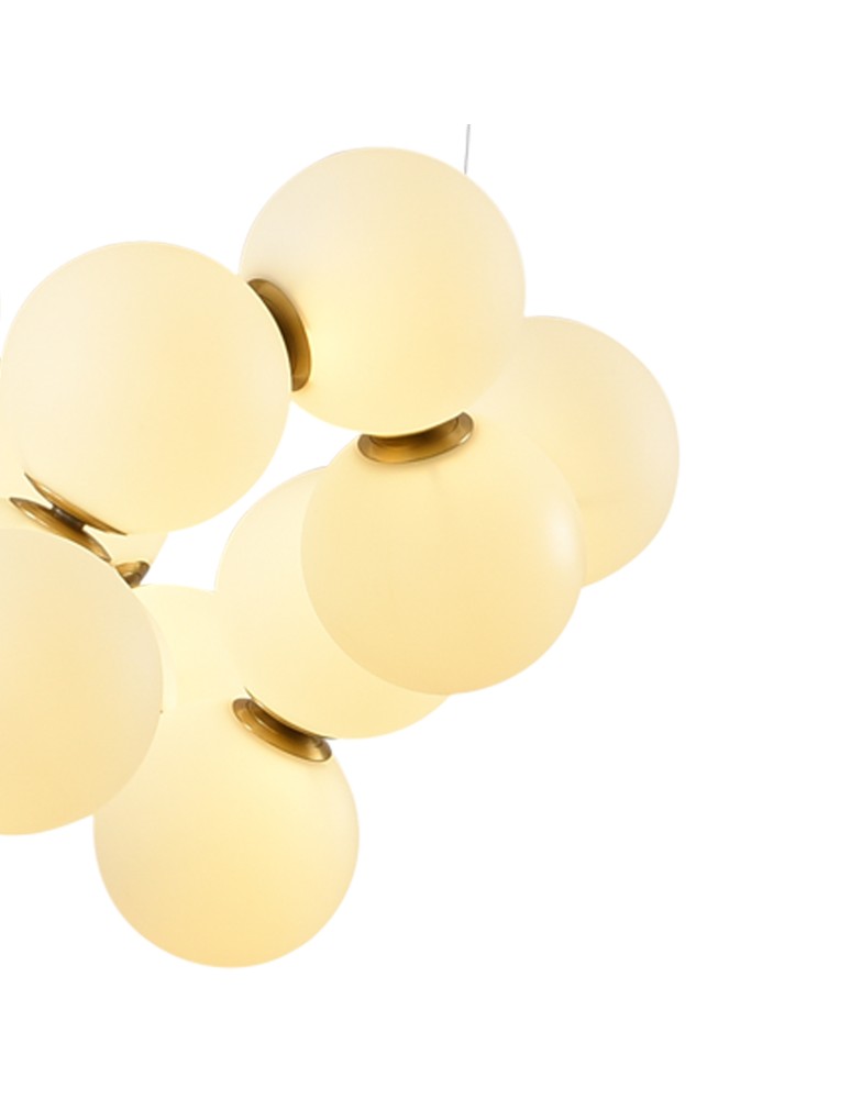 Step into Design Lampa wisząca CORALLI-100 biało-mosiężna 100 cm Step into Design Lampa wisząca CORALLI-100 biało-mosiężna 100 cm