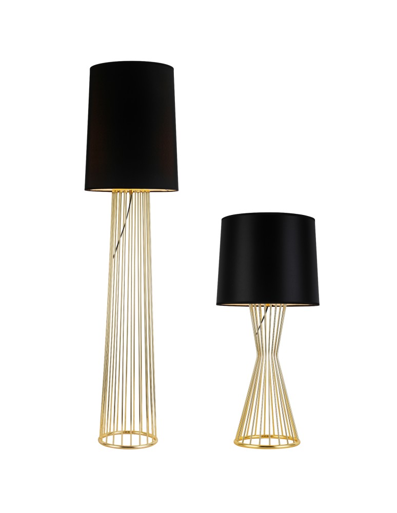 Step into Design Lampa podłogowa FILO-2 czarno - złota 156 cm Step into Design Lampa podłogowa FILO-2 czarno - złota 156 cm