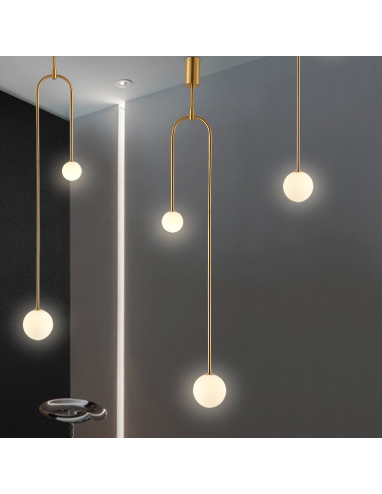Step into Design Lampa wisząca LOOP złota 123 cm Step into Design Lampa wisząca LOOP złota 123 cm