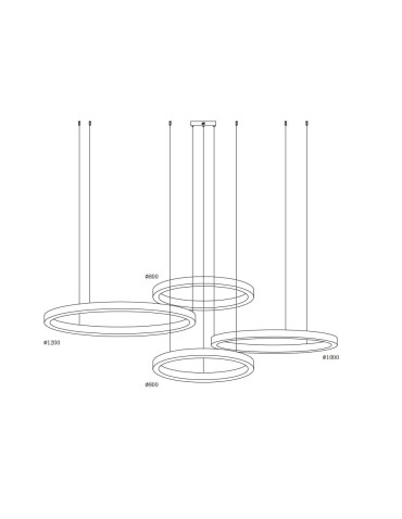Step into Design Lampa wisząca CIRCLE 80+80+100+120 LED mosiądz na 1 podsufitce             - produkt 2