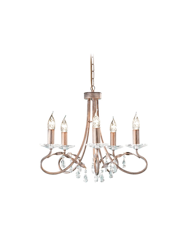 Żyrandole świecznikowe - Elstead Lighting Interior Wisząca CHRISTINA 5x60W E14 CRT5 SILVER/GOLD - produkt kolory-swiatla.pl 1