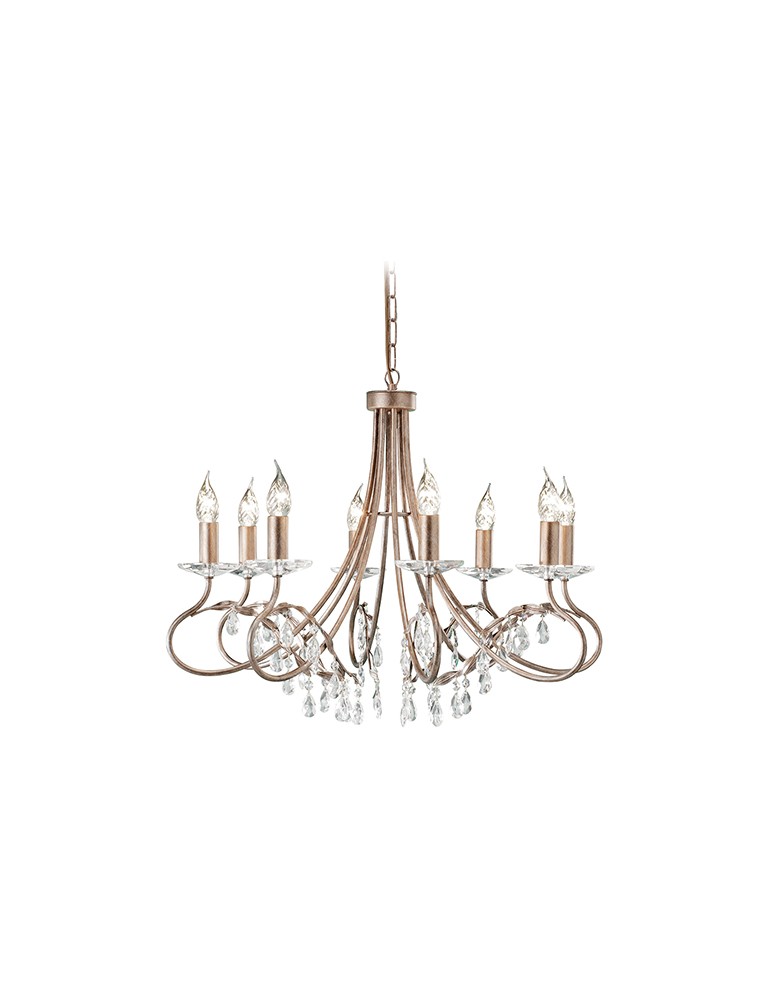 Żyrandole świecznikowe - Elstead Lighting Interior Wisząca CHRISTINA 8x60W E14 CRT8 SILVER/GOLD - produkt kolory-swiatla.pl 1