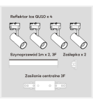 Gotowe zestawy szynoprzewodów - Light Prestige Ice System 3F GU10 4x50W czarny LP-732 4W BK SET - produkt 2