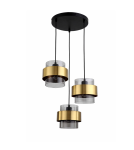 Lampy wiszące - Light Prestige Miele Lampa wisząca E27 3x40W dymny/złoty LP-866/3P SM/GD - produkt 1