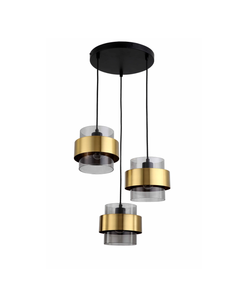 Lampy wiszące - Light Prestige Miele Lampa wisząca E27 3x40W dymny/złoty LP-866/3P SM/GD - produkt kolory-swiatla.pl 1