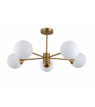 Lampy sufitowe - Light Prestige Roma Lampa wisząca E14 5x40W złoty/biały LP-1345/5P GD - product 1