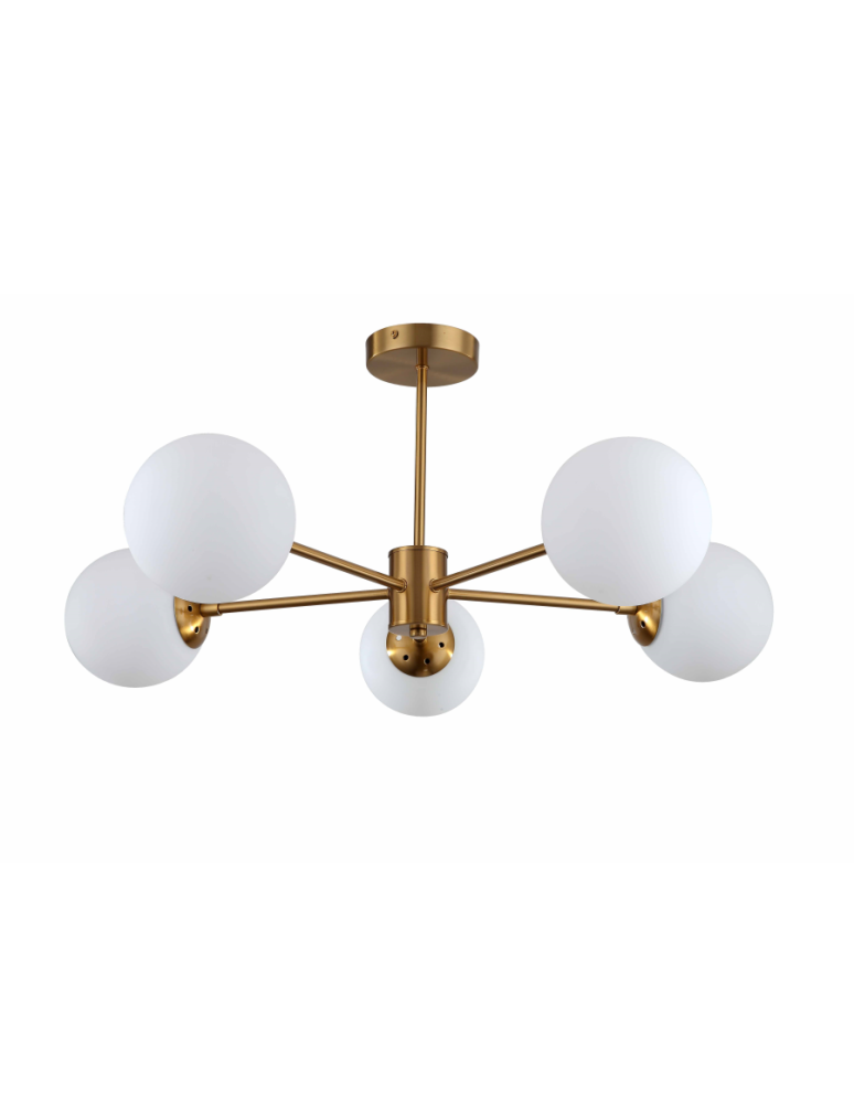 Lampy sufitowe - Light Prestige Roma Lampa wisząca E14 5x40W złoty/biały LP-1345/5P GD - produkt kolory-swiatla.pl 1