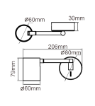 Kinkiety regulowane - Light Prestige Snow Kinkiet GU10 1x40W czarny LP-731/1WL BK - produkt 3