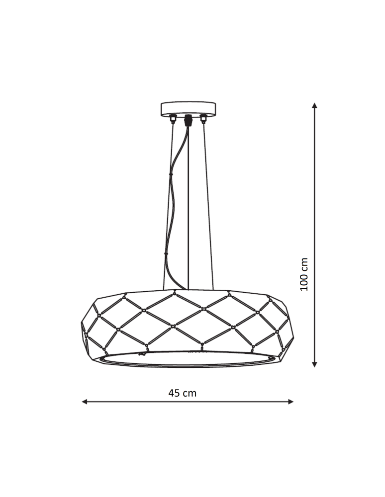 Light Prestige REUS Lampa wisząca E27 3x40W złoty LP-8069/1P GD