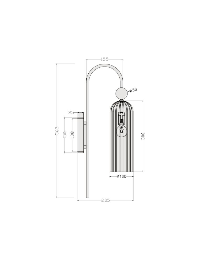 Light Prestige Piega Kinkiet E14 1x40W amber/złoty LP-939/1W amber