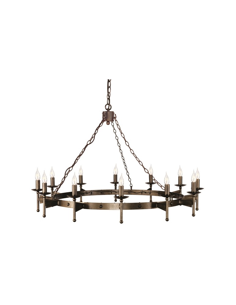 Żyrandole rustykalne - Elstead Lighting Interior Wisząca CROMWELL 12x60W E14 CW12 OLD BRZ - produkt kolory-swiatla.pl 1
