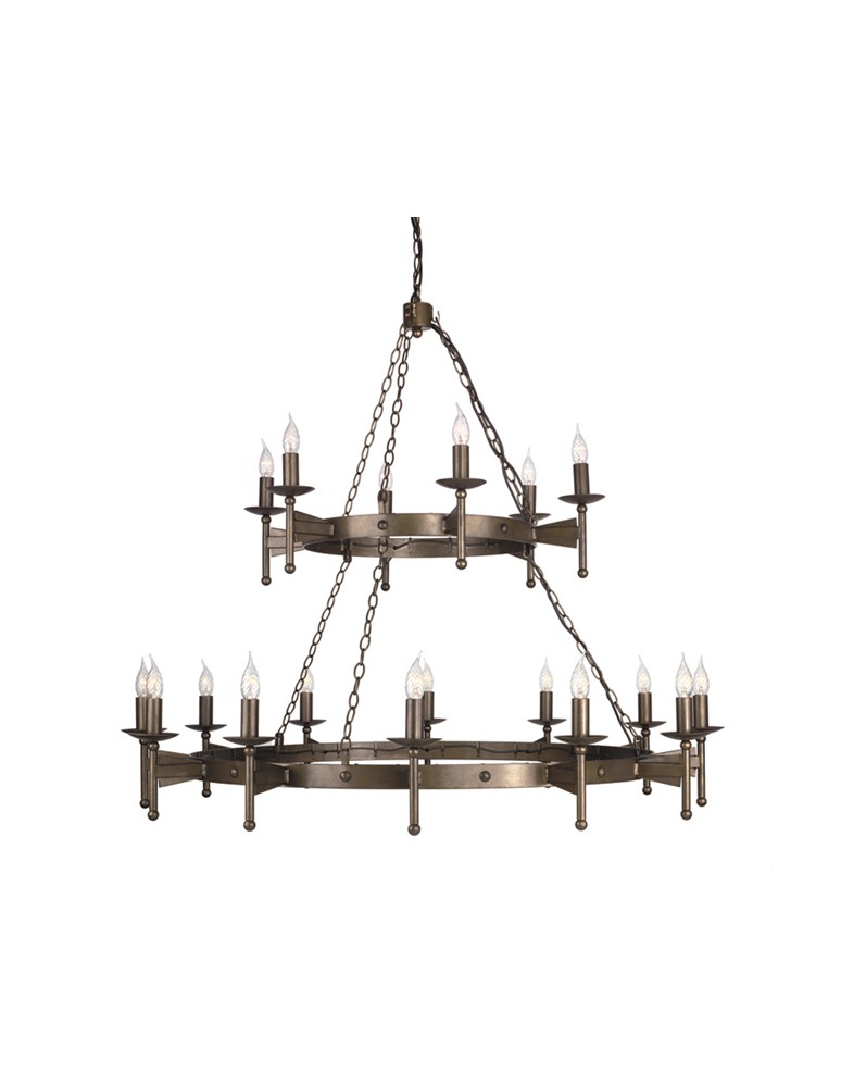 Żyrandole rustykalne - Elstead Lighting Interior Wisząca CROMWELL 18x60W E14 CW18 OLD BRZ - produkt kolory-swiatla.pl 1