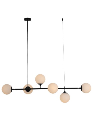 Light Prestige Alisa lampa wisząca czarna białe kulki LP-005/6P BK/WH 6xE14 czarny / biały