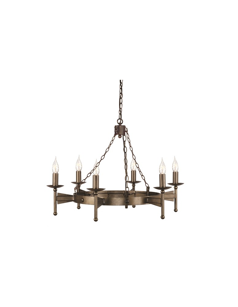 Żyrandole rustykalne - Elstead Lighting Interior Wisząca CROMWELL 6x60W E14 CW6 OLD BRZ - produkt kolory-swiatla.pl 1