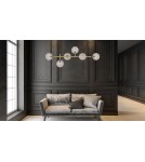 Light Prestige Alisa lampa wisząca czarna białe kulki LP-005/6P BK/WH 6xE14 czarny / biały Light Prestige Alisa lampa wisząca czarna białe kulki LP-005/6P BK/WH 6xE14 czarny / biały