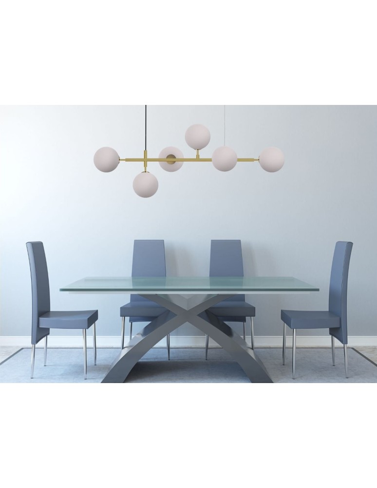 Light Prestige Alisa lampa wisząca czarna białe kulki LP-005/6P BK/WH 6xE14 czarny / biały Light Prestige Alisa lampa wisząca czarna białe kulki LP-005/6P BK/WH 6xE14 czarny / biały